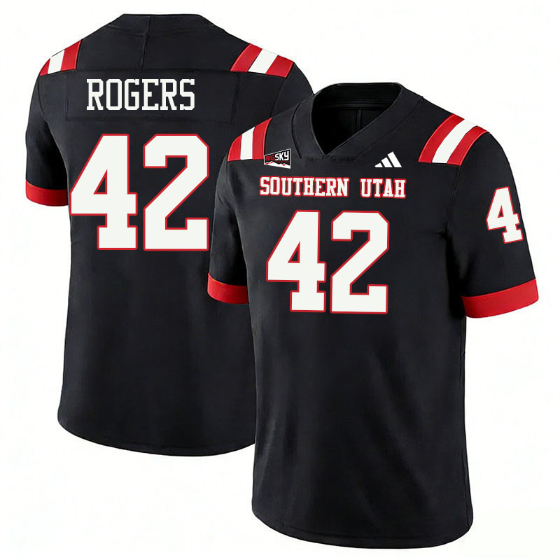 Southern Utah Thunderbirds #42 Jayden Rogers College Football Jerseys,Uniforms Stitched-Black